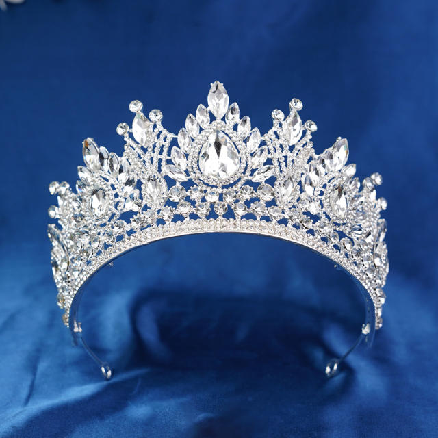 New Cross-Border Bridal Crown Baroque Crown Alloy Crystal Beauty Pageant Crown Accessories