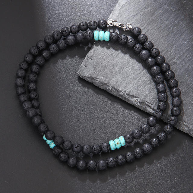 Hip Hop Imperial Stone Beaded Necklace for men