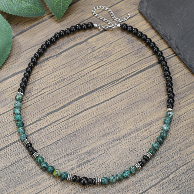 Hip Hop Imperial Stone Beaded Necklace for men
