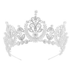 8cm new zircon bridal crown headdress metal electroplating Korean style diamond crown wedding hair accessories