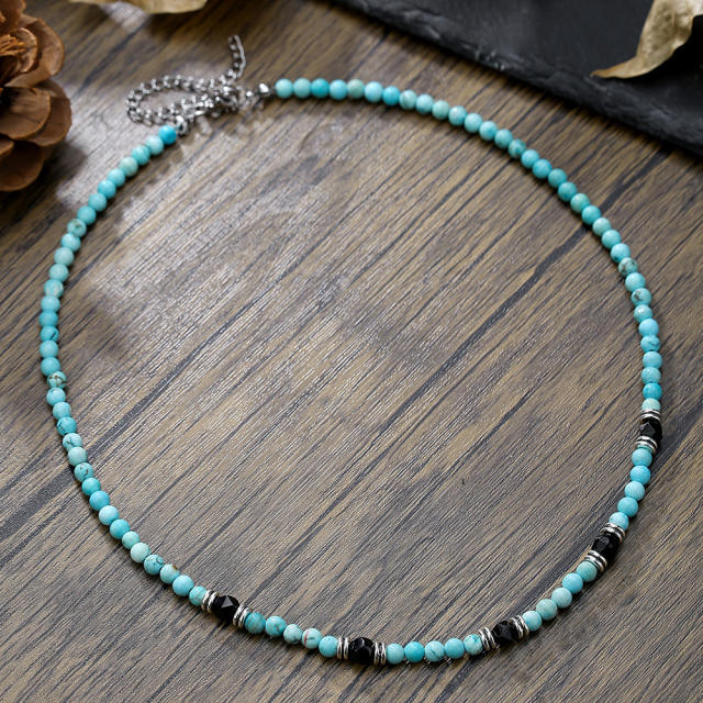 Hip Hop Imperial Stone Beaded Necklace for men
