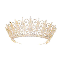 7.5cm zircon bride crown headdress baroque banquet Korean style diamond crown