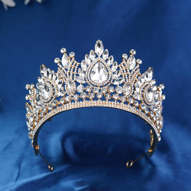 New Cross-Border Bridal Crown Baroque Crown Alloy Crystal Beauty Pageant Crown Accessories