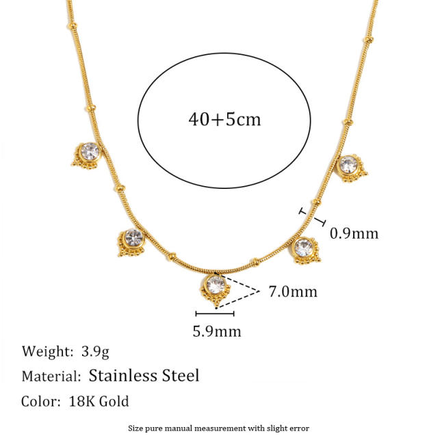Hot-SellingElegant Stainless Steel Plated 18K Gold Thin Chain Tassel Pendant Necklace Collection