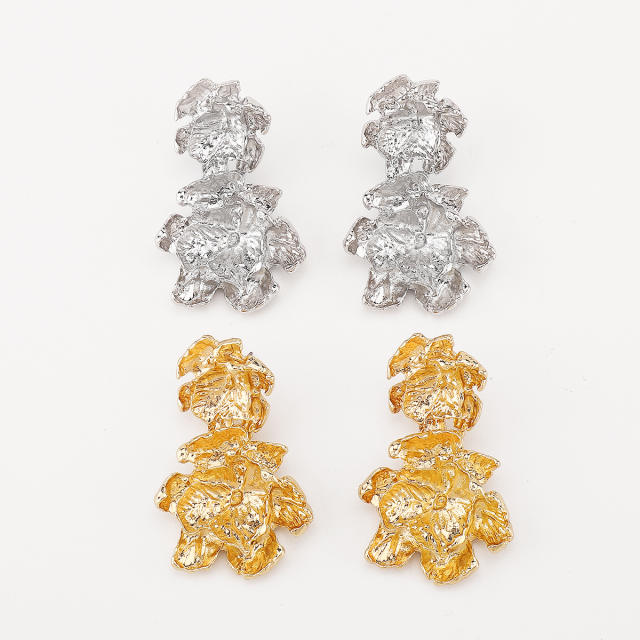 French Palace Style Flower Alloy Earrings