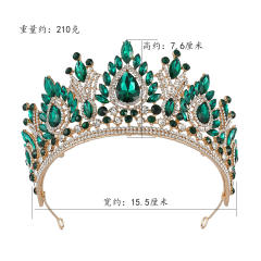 New Cross-Border Bridal Crown Baroque Crown Alloy Crystal Beauty Pageant Crown Accessories