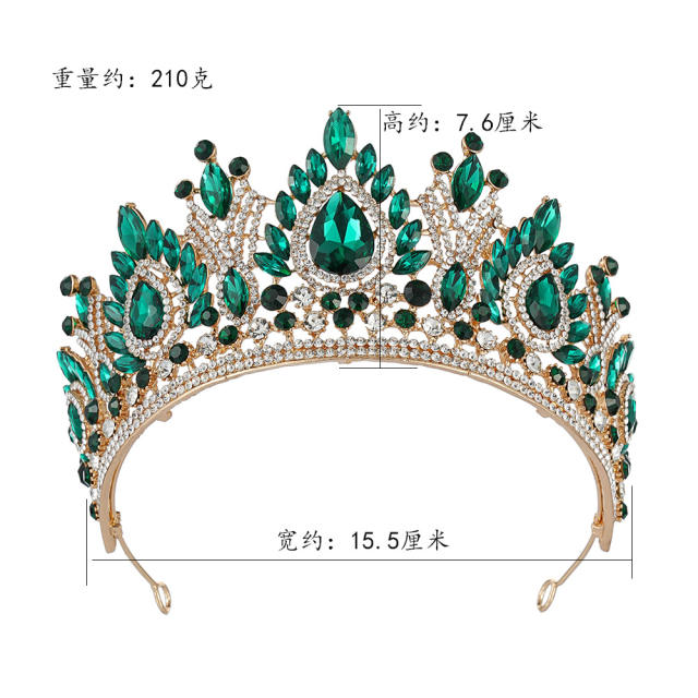 New Cross-Border Bridal Crown Baroque Crown Alloy Crystal Beauty Pageant Crown Accessories