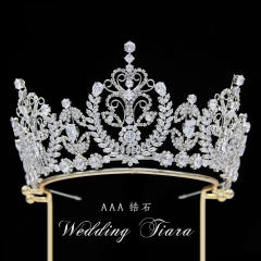 8cm new zircon bridal crown headdress metal electroplating Korean style diamond crown wedding hair accessories