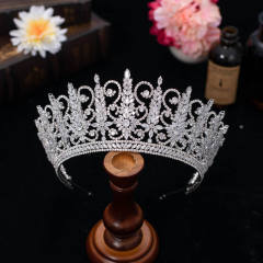 7.5cm zircon bride crown headdress baroque banquet Korean style diamond crown