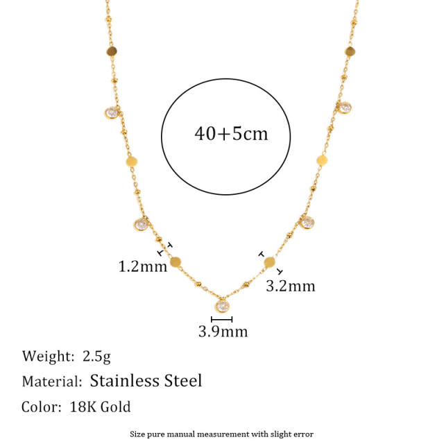 Hot-SellingElegant Stainless Steel Plated 18K Gold Thin Chain Tassel Pendant Necklace Collection