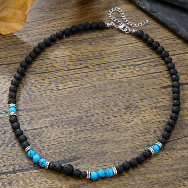 Hip Hop Imperial Stone Beaded Necklace for men