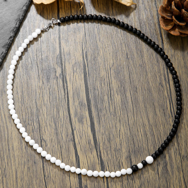 Hip Hop Imperial Stone Beaded Necklace for men