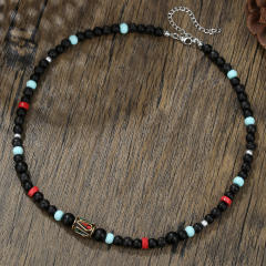 Hip Hop Imperial Stone Beaded Necklace for men