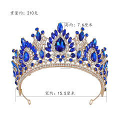New Cross-Border Bridal Crown Baroque Crown Alloy Crystal Beauty Pageant Crown Accessories