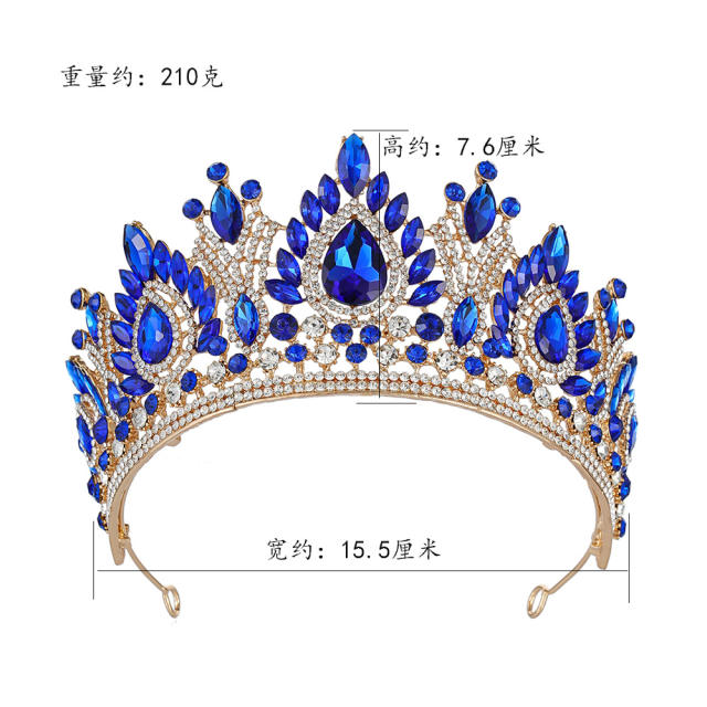 New Cross-Border Bridal Crown Baroque Crown Alloy Crystal Beauty Pageant Crown Accessories