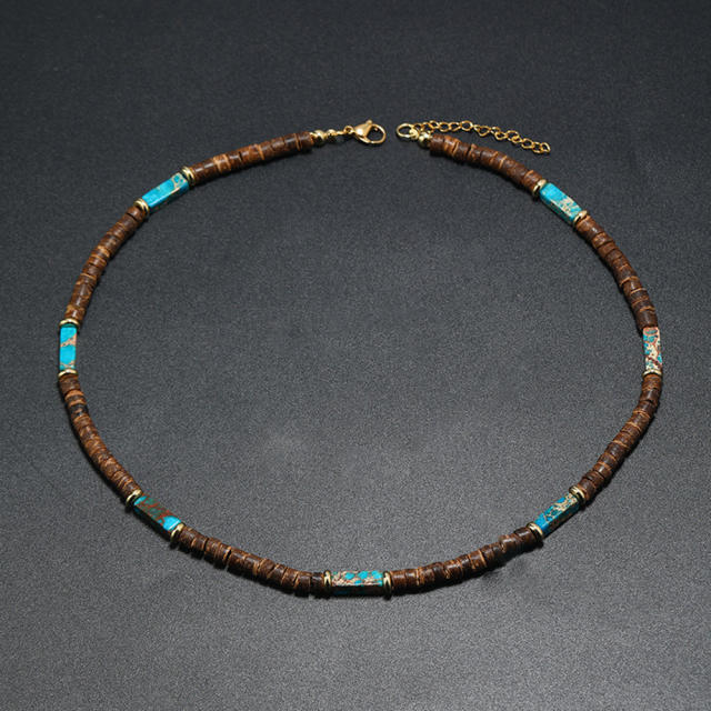 Hip Hop Imperial Stone Beaded Necklace for men