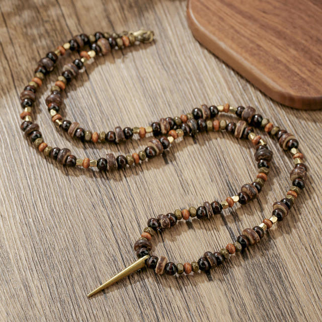 Hip Hop Imperial Stone Beaded Necklace for men