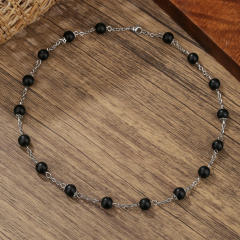 Hip Hop Imperial Stone Beaded Necklace for men