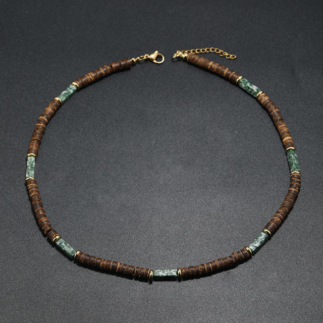 Hip Hop Imperial Stone Beaded Necklace for men