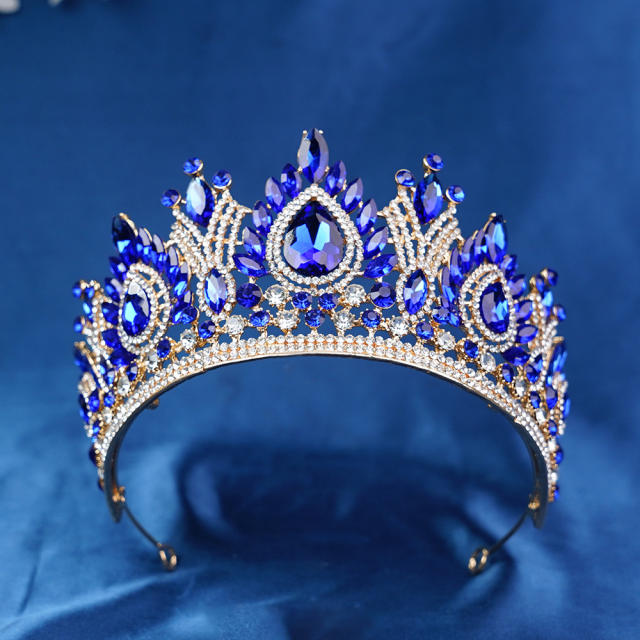 New Cross-Border Bridal Crown Baroque Crown Alloy Crystal Beauty Pageant Crown Accessories
