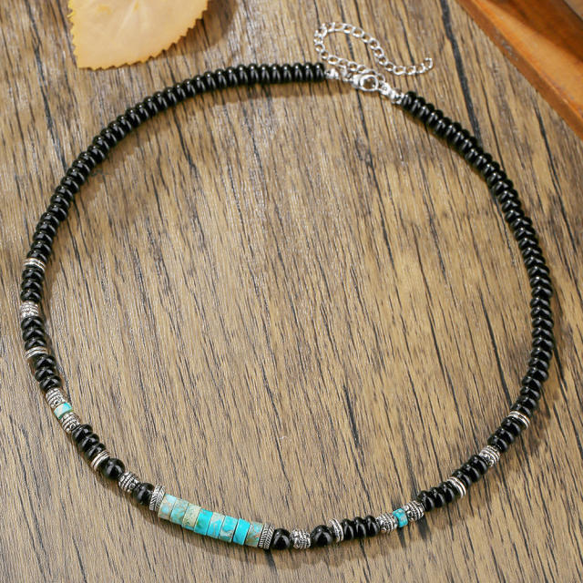 Hip Hop Imperial Stone Beaded Necklace for men