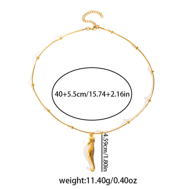 Marine Series Popular 18K Gold-Plated Stainless Steel Starfish Shell pendant Necklace