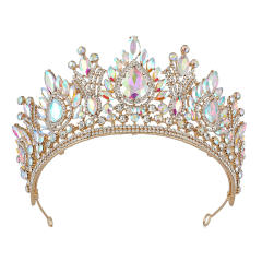New Cross-Border Bridal Crown Baroque Crown Alloy Crystal Beauty Pageant Crown Accessories