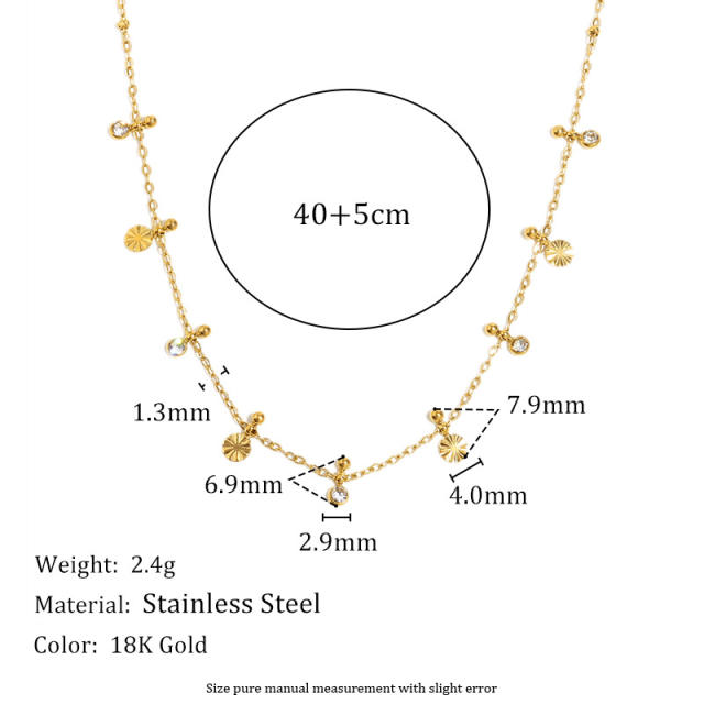 Hot-SellingElegant Stainless Steel Plated 18K Gold Thin Chain Tassel Pendant Necklace Collection