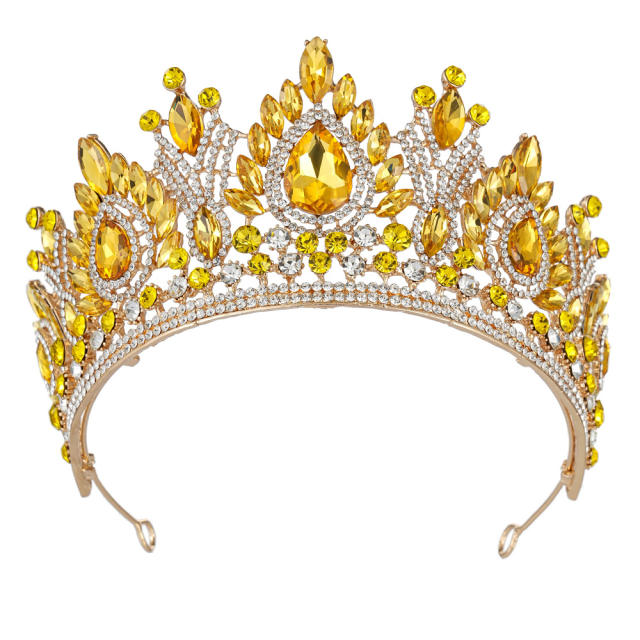 New Cross-Border Bridal Crown Baroque Crown Alloy Crystal Beauty Pageant Crown Accessories