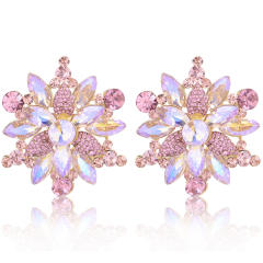 Fashion Alloy colorful crystal Flower Earrings for Women