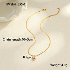 Light Luxury Colorful Zircon Pendant stainless Steel Necklace