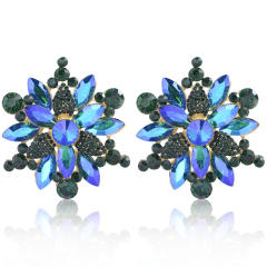 Fashion Alloy colorful crystal Flower Earrings for Women