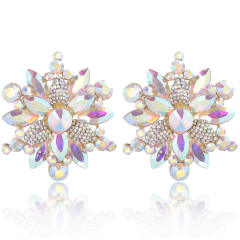 Fashion Alloy colorful crystal Flower Earrings for Women