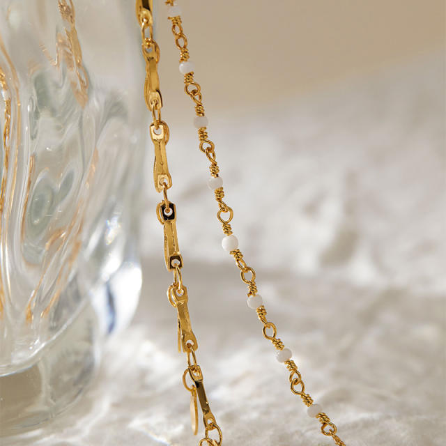Bohemian copper plated 18K real gold water drop design small fresh anklet
