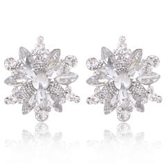 Fashion Alloy colorful crystal Flower Earrings for Women