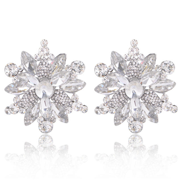 Fashion Alloy colorful crystal Flower Earrings for Women