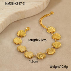 Hot Selling Ocean Style Stainless Steel Bracelet Hollow Starfish Shell Heart hand jewelry