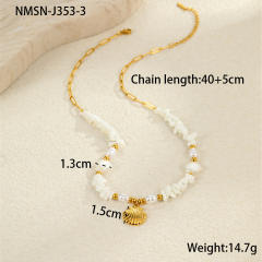 Beach Ocean Style Shell Necklace Starfish Shell Pendant stainless steel necklace bracelet suit