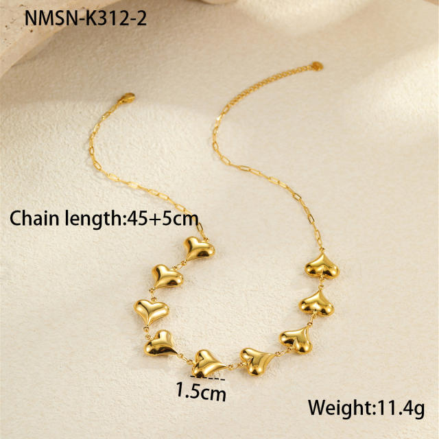 Marine Style Stainless Steel Hollow Starfish Shell Necklace Plated 18K Gold necklace