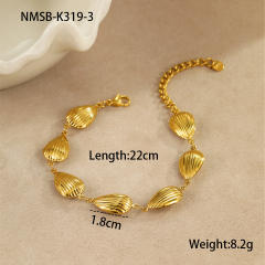 Hot Selling Ocean Style Stainless Steel Bracelet Hollow Starfish Shell Heart hand jewelry