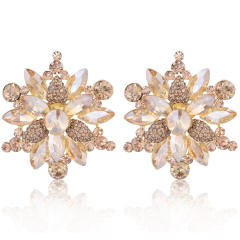 Fashion Alloy colorful crystal Flower Earrings for Women