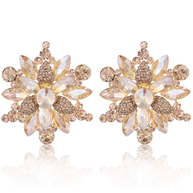 Fashion Alloy colorful crystal Flower Earrings for Women