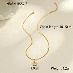 Light Luxury Colorful Zircon Pendant stainless Steel Necklace