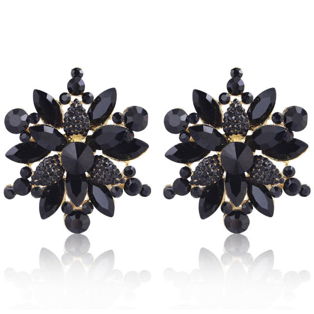 Fashion Alloy colorful crystal Flower Earrings for Women