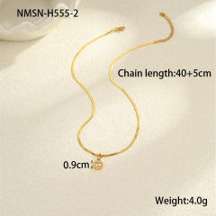 Light Luxury Colorful Zircon Pendant stainless Steel Necklace