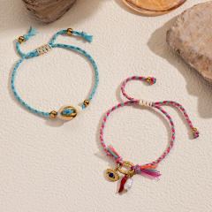 Summer ocean series diy colorful braid rope chain bracelet