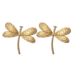 French retro stainless steel texture dragonfly ladies earrings rings suit