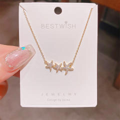 Summer diamond starfish stainless steel chain necklace dainty necklace