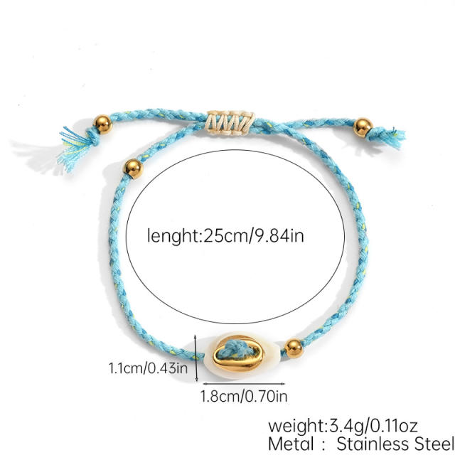 Summer ocean series diy colorful braid rope chain bracelet