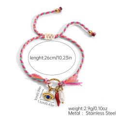 Summer ocean series diy colorful braid rope chain bracelet